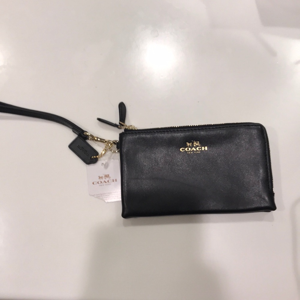 Authentic Coach Wristlet in Black